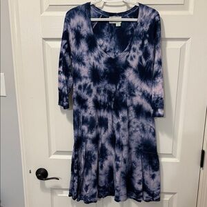 Tie-Dye Navy and Light Purple Dress